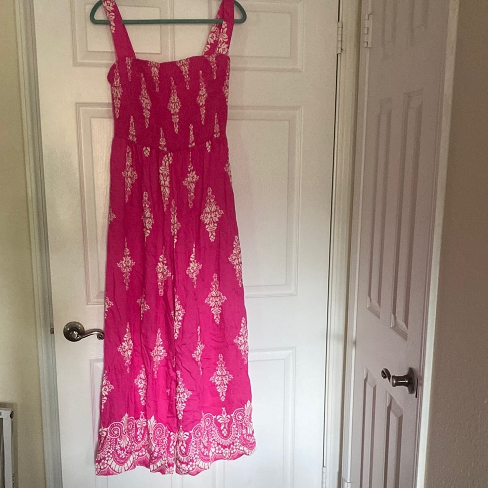 Pink Patterned Jumpsuit